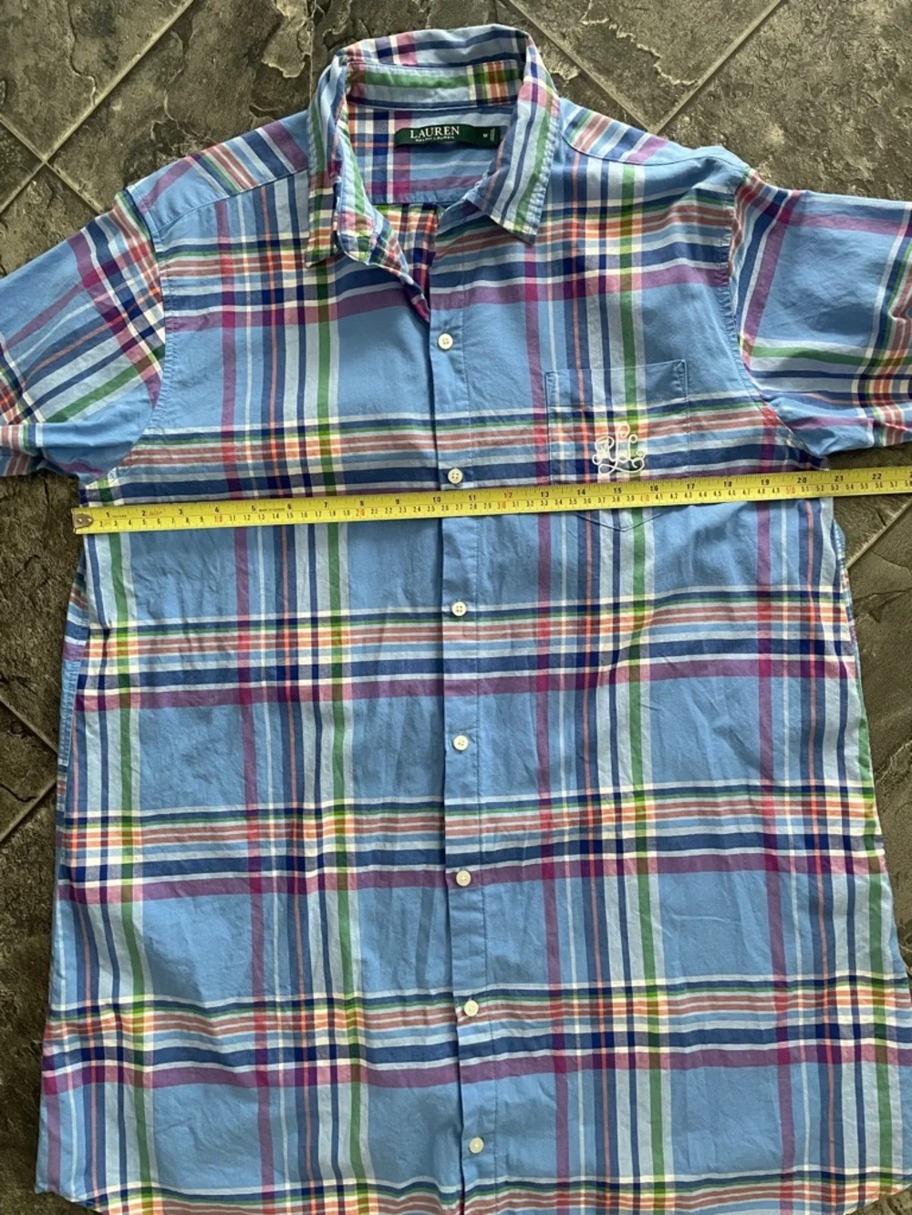 RALPH LAUREN Women’s Preppy Lightweight 3/4 Sleeve Long Plaid Button-Down Shirt - Picture 8 of 11
